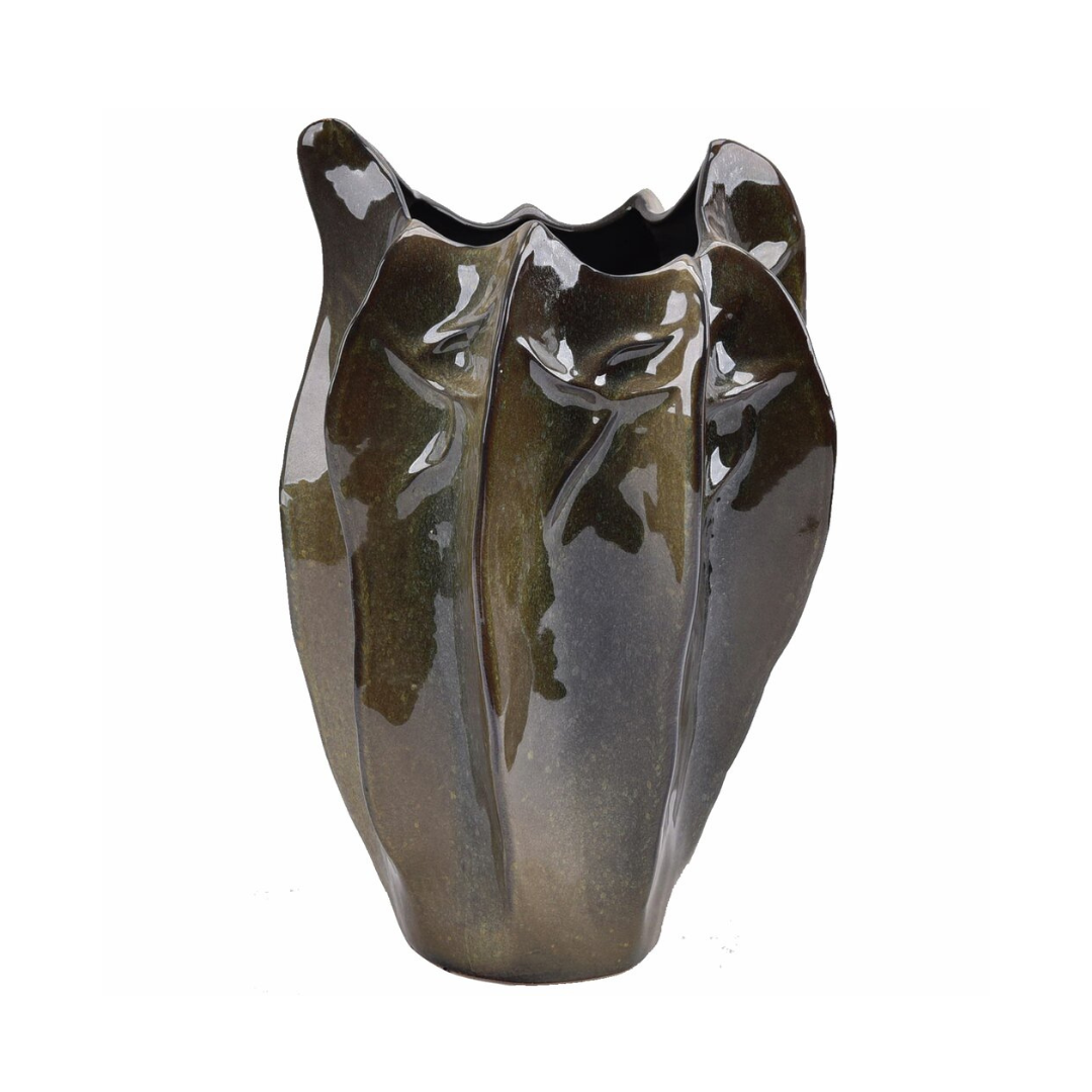 Brigitte Brun Grøn Keramik Vase D25 H39 cm – Moving Flowers – Brigitte Brun Grøn Keramik Vase D25 H39 cm - Moving Flowers -