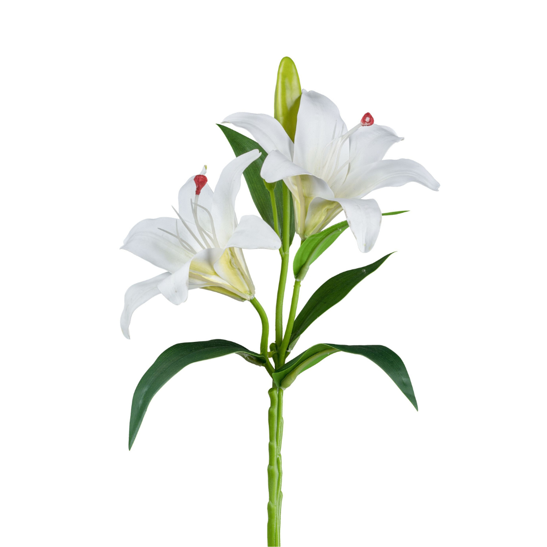 Lilje Hvid H39 cm – Moving Flowers Lilje Hvid H39 cm - Moving Flowers