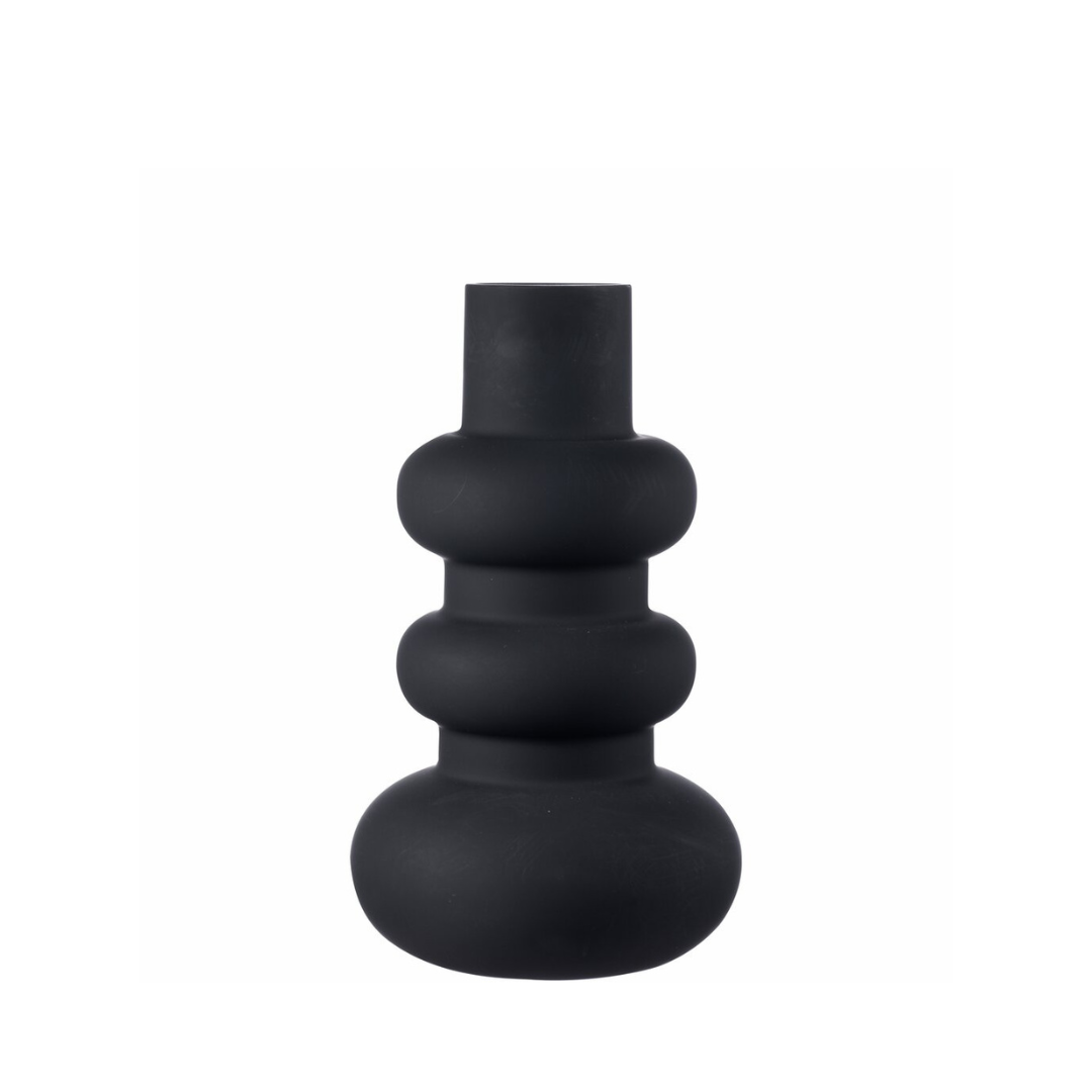 SLIMY Mat Sort Glas Vase D18 H30 cm – Moving Flowers – SLIMY Mat Sort Glas Vase D18 H30 cm - Moving Flowers -